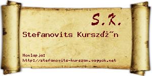 Stefanovits Kurszán névjegykártya